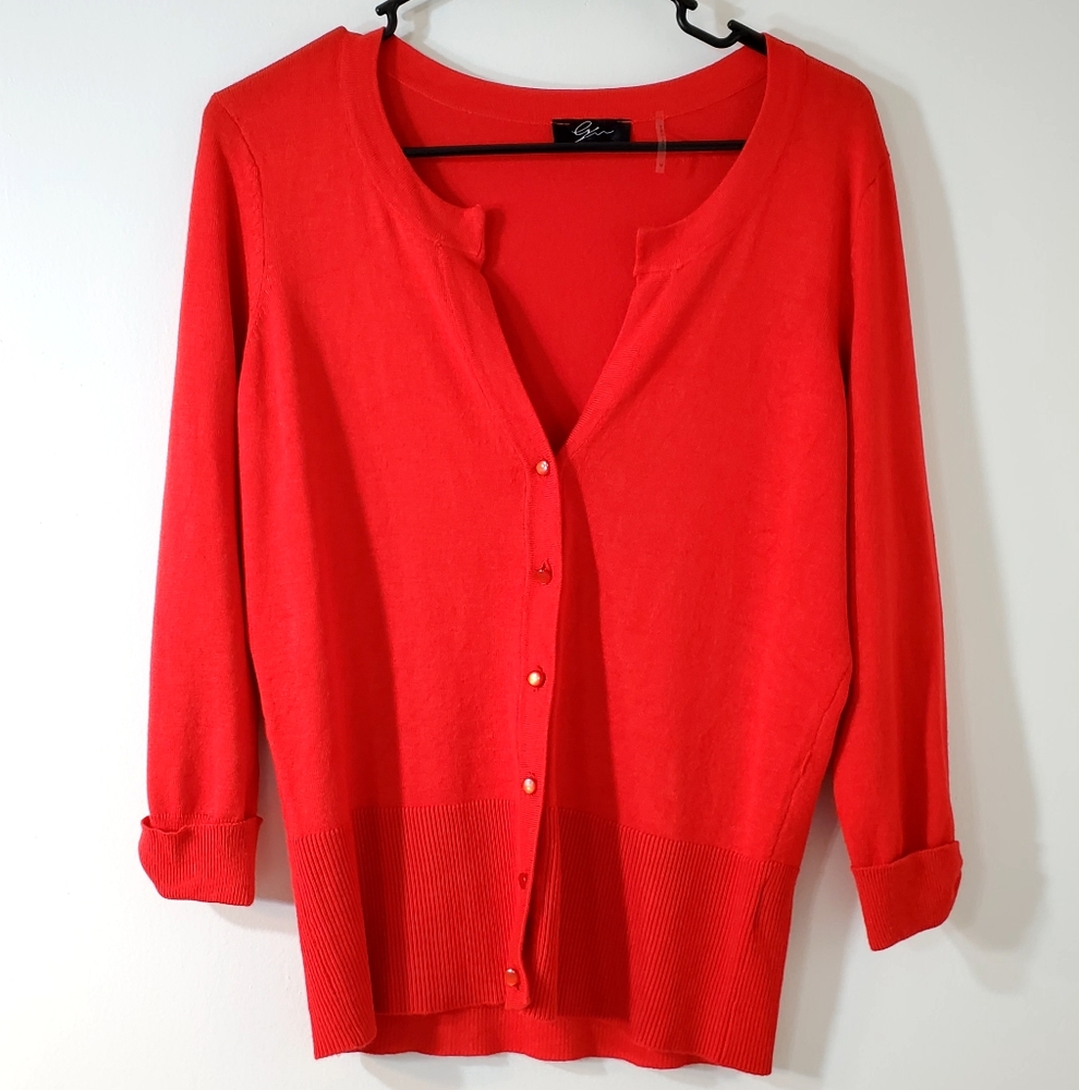 Women's Red Cardigan Sweater Medium